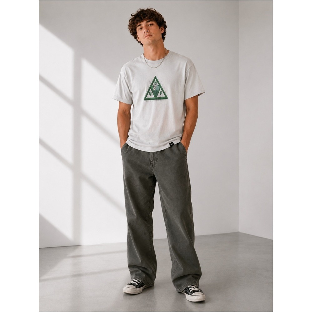 HUF T-Shirt Cotton Graphic Green Triangle Small Skater Tee